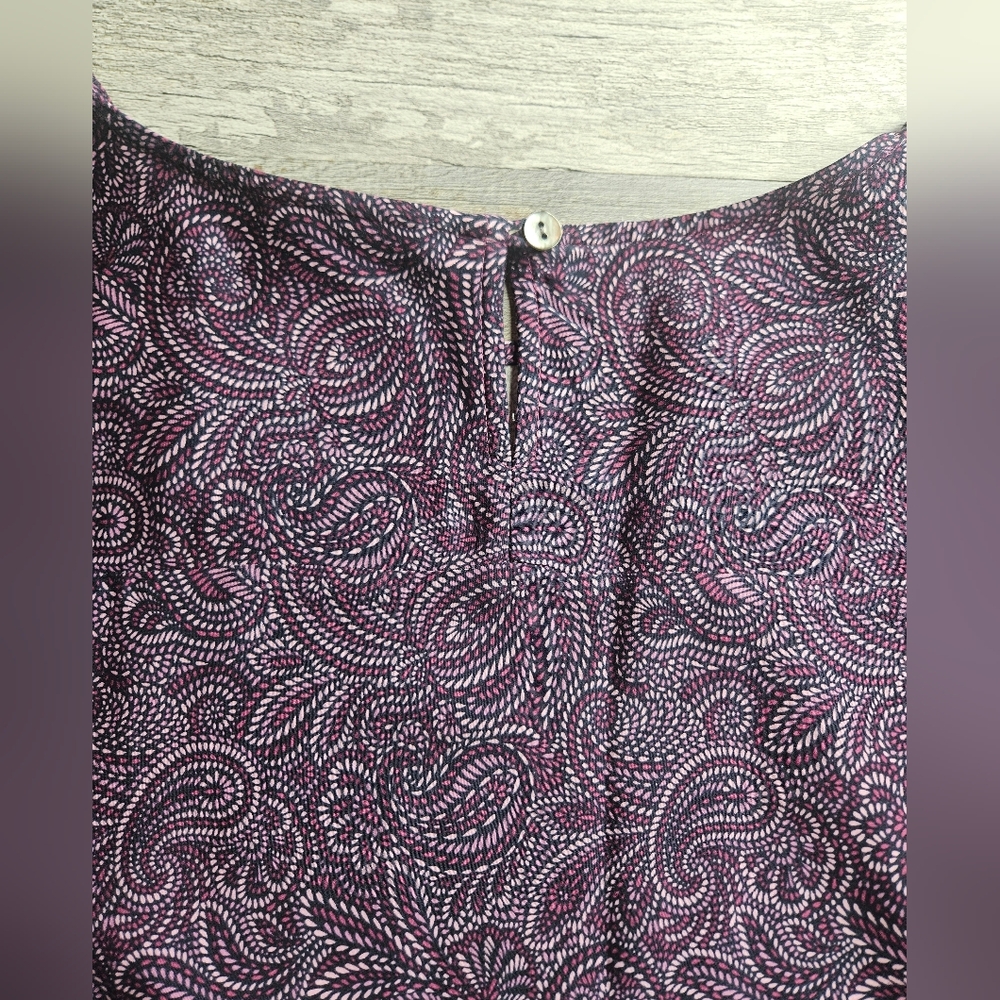 J. Jill NEW Tiered Dress Purple Paisley Size XL Midi - Picture 5 of 12